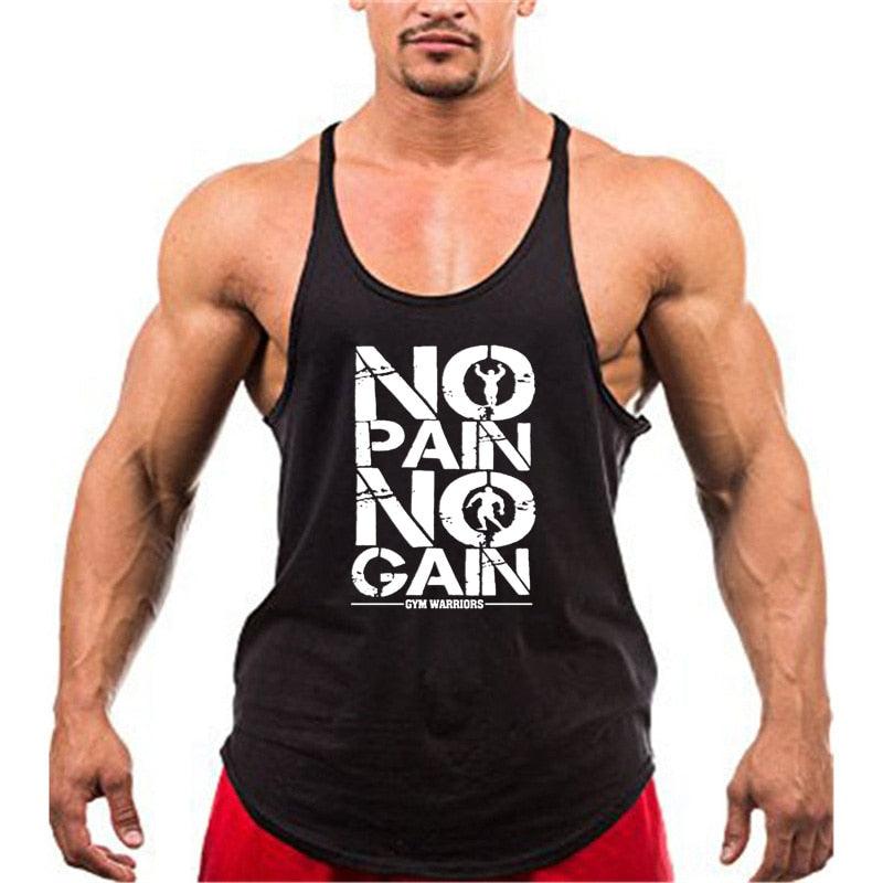 Summer Y Back Gym Stringer Tank Top Men Cotton Clothing Bodybuilding Sleeveless Shirt Fitness Vest Muscle Singlets Workout Tank - fashion$ense-6263
