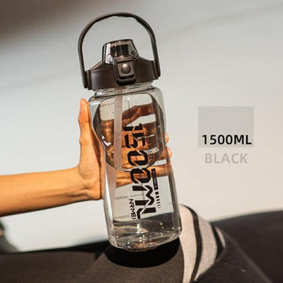 Water Bottle Sport Half Gallon With Straw Handle Mark Fitness Jug BPA Free Outdoor Travel Bicycle GYM Drinkware botella de agua - fashion$ense-6263