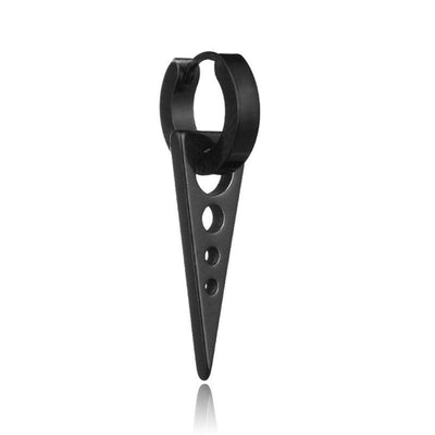 SOHOT Unisex Stainless Steel Punk Man Black Drop Earrings Geometry Triangle Star Cross Fish Love Feather Party Multiple Gothic - fashion$ense-6263