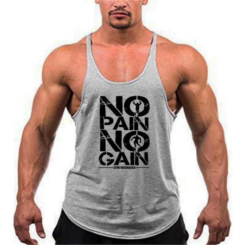 Summer Y Back Gym Stringer Tank Top Men Cotton Clothing Bodybuilding Sleeveless Shirt Fitness Vest Muscle Singlets Workout Tank - fashion$ense-6263