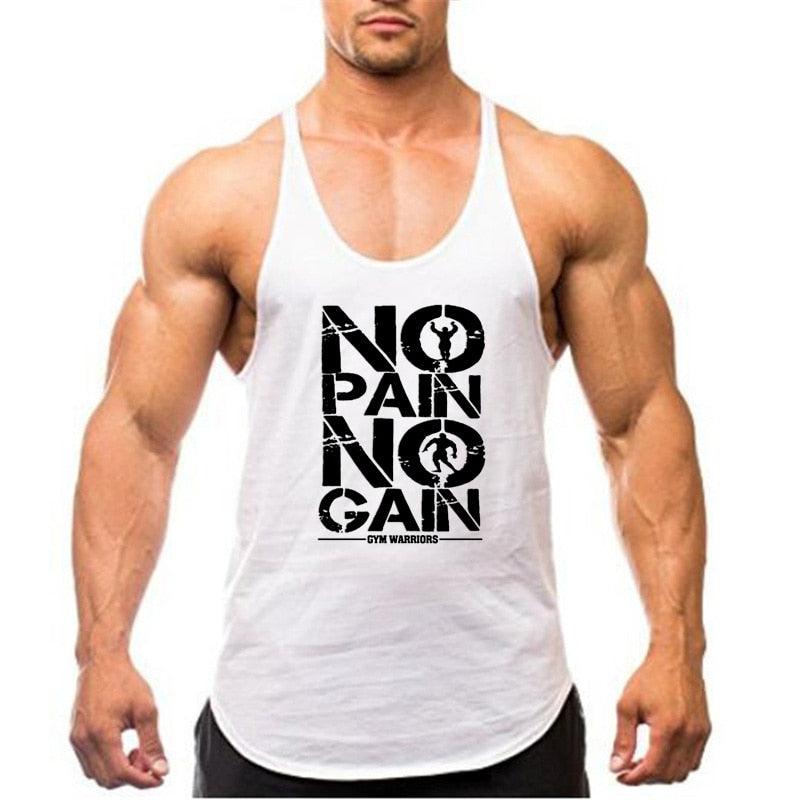 Summer Y Back Gym Stringer Tank Top Men Cotton Clothing Bodybuilding Sleeveless Shirt Fitness Vest Muscle Singlets Workout Tank - fashion$ense-6263