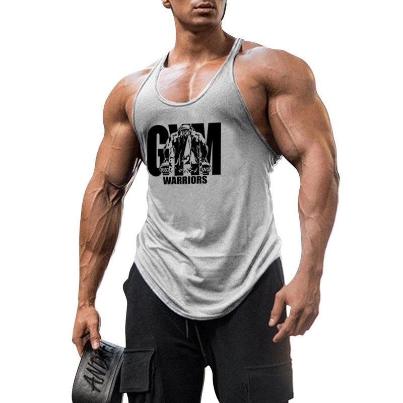 Summer Y Back Gym Stringer Tank Top Men Cotton Clothing Bodybuilding Sleeveless Shirt Fitness Vest Muscle Singlets Workout Tank - fashion$ense-6263
