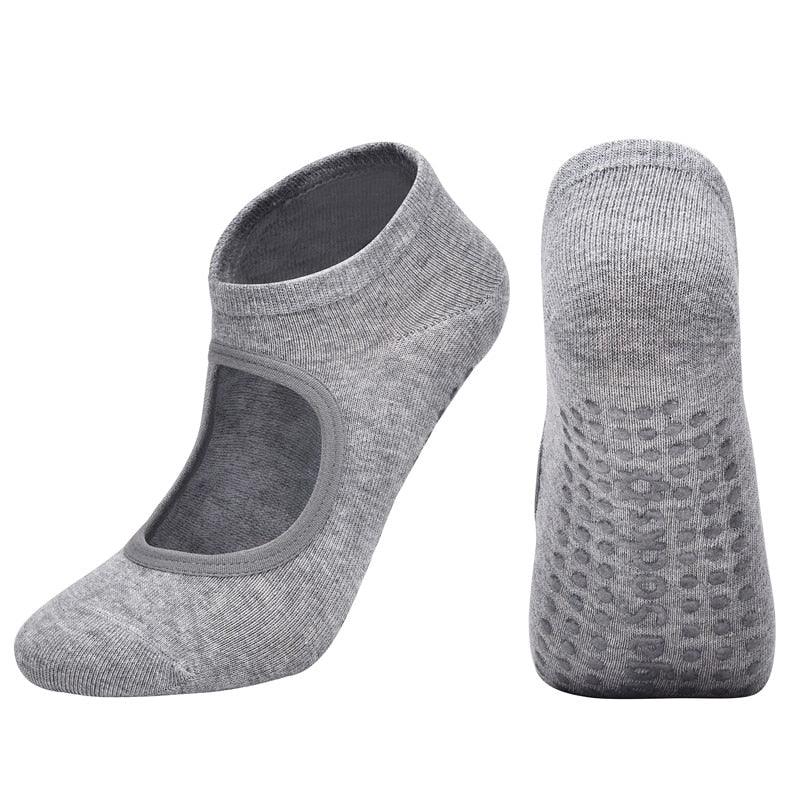 Women High Quality Pilates Socks Anti-Slip Breathable Backless Yoga Socks Ankle Ladies Ballet Dance Sports Socks for Fitness Gym - fashion$ense-6263