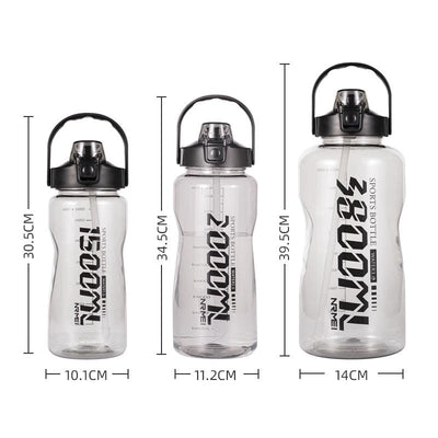 Water Bottle Sport Half Gallon With Straw Handle Mark Fitness Jug BPA Free Outdoor Travel Bicycle GYM Drinkware botella de agua - fashion$ense-6263
