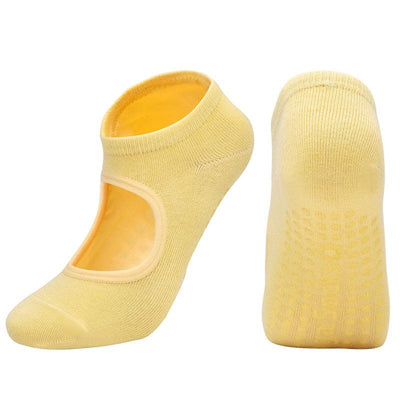 Women High Quality Pilates Socks Anti-Slip Breathable Backless Yoga Socks Ankle Ladies Ballet Dance Sports Socks for Fitness Gym - fashion$ense-6263