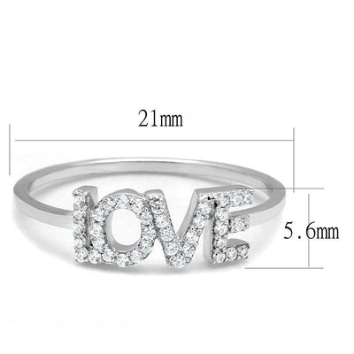 TS580 - Rhodium 925 Sterling Silver Ring with AAA Grade CZ  in Clear - fashion$ense-6263