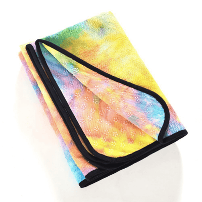 Tie Dye Yoga Mat Towel with Slip-Resistant Grip Dots - fashion$ense-6263