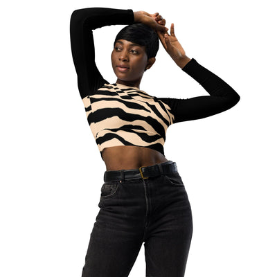 Recycled long-sleeve crop top - fashion$ense-6263