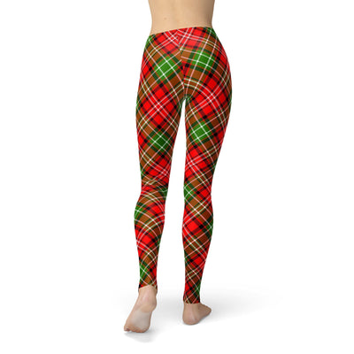 Jean Red Green Plaid Leggings - fashion$ense-6263