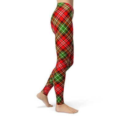 Jean Red Green Plaid Leggings - fashion$ense-6263