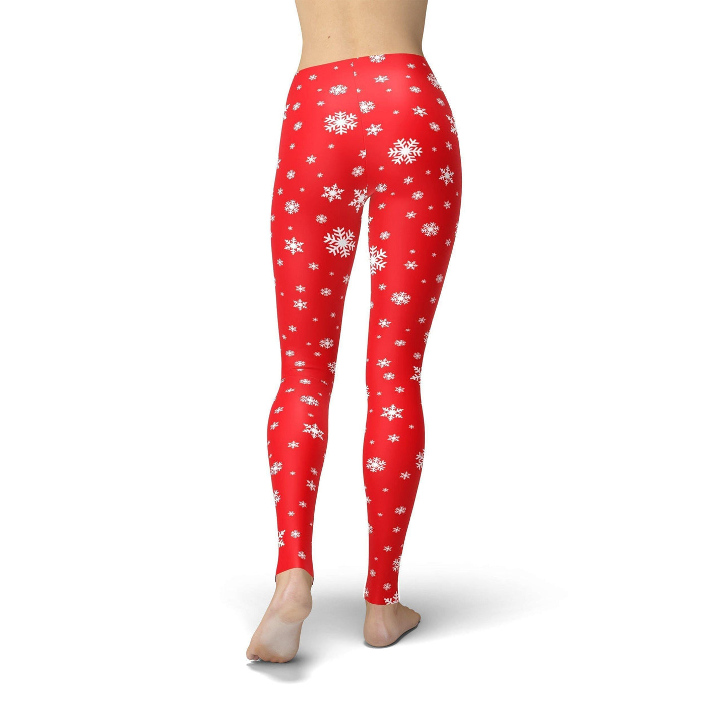 Jean Red Snowflake Leggings - fashion$ense-6263