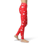 Jean Red Snowflake Leggings - fashion$ense-6263