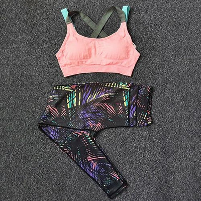 Women's Running Fitness Sports Bra+Yoga Pants - fashion$ense-6263