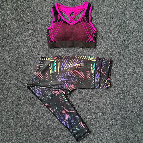 Women's Running Fitness Sports Bra+Yoga Pants - fashion$ense-6263