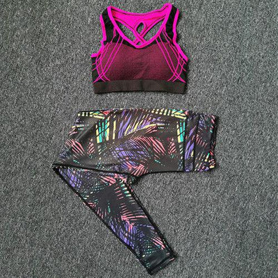 Women's Running Fitness Sports Bra+Yoga Pants - fashion$ense-6263