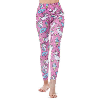 Unicorn Leggings Women Leggins Fitness Legging Sexy Pants 3d Printed Rainbow Star Cat Donuts - fashion$ense-6263