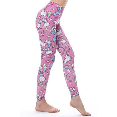 Unicorn Leggings Women Leggins Fitness Legging Sexy Pants 3d Printed Rainbow Star Cat Donuts - fashion$ense-6263