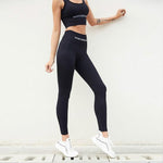 Letter Prints Seamless Yoga Sets - fashion$ense-6263