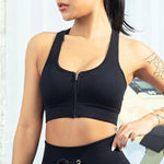 Sports Bra Crop Top Zipper Fitness Women Sportswear Sport Top Bras For Fitness Gym Female Running Push Up Yoga Workout Bra - fashion$ense-6263