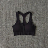 Sports Bra Crop Top Zipper Fitness Women Sportswear Sport Top Bras For Fitness Gym Female Running Push Up Yoga Workout Bra - fashion$ense-6263