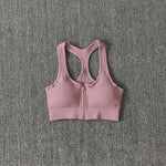 Sports Bra Crop Top Zipper Fitness Women Sportswear Sport Top Bras For Fitness Gym Female Running Push Up Yoga Workout Bra - fashion$ense-6263