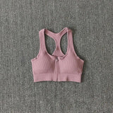 Sports Bra Crop Top Zipper Fitness Women Sportswear Sport Top Bras For Fitness Gym Female Running Push Up Yoga Workout Bra - fashion$ense-6263