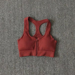 Sports Bra Crop Top Zipper Fitness Women Sportswear Sport Top Bras For Fitness Gym Female Running Push Up Yoga Workout Bra - fashion$ense-6263