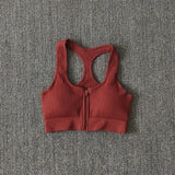 Sports Bra Crop Top Zipper Fitness Women Sportswear Sport Top Bras For Fitness Gym Female Running Push Up Yoga Workout Bra - fashion$ense-6263