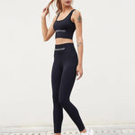 Letter Prints Seamless Yoga Sets - fashion$ense-6263