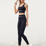 Letter Prints Seamless Yoga Sets - fashion$ense-6263
