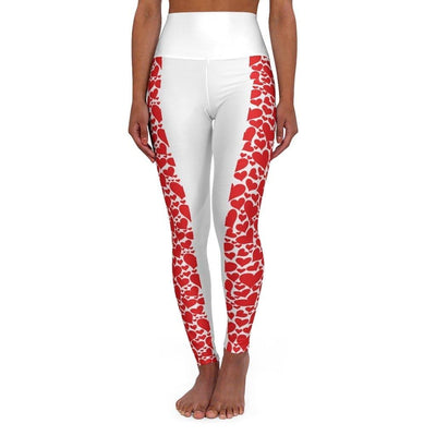 Uniquely You Womens Yoga Leggings - High Waisted / Love Red Hearts - fashion$ense-6263