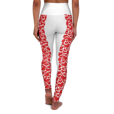 Uniquely You Womens Yoga Leggings - High Waisted / Love Red Hearts - fashion$ense-6263