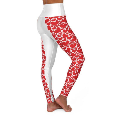 Uniquely You Womens Yoga Leggings - High Waisted / Love Red Hearts - fashion$ense-6263